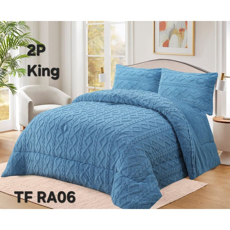 ANGELES DEL HOGAR - COBERTOR TEXTURIZADO CON CHIPORRO KING AZUL