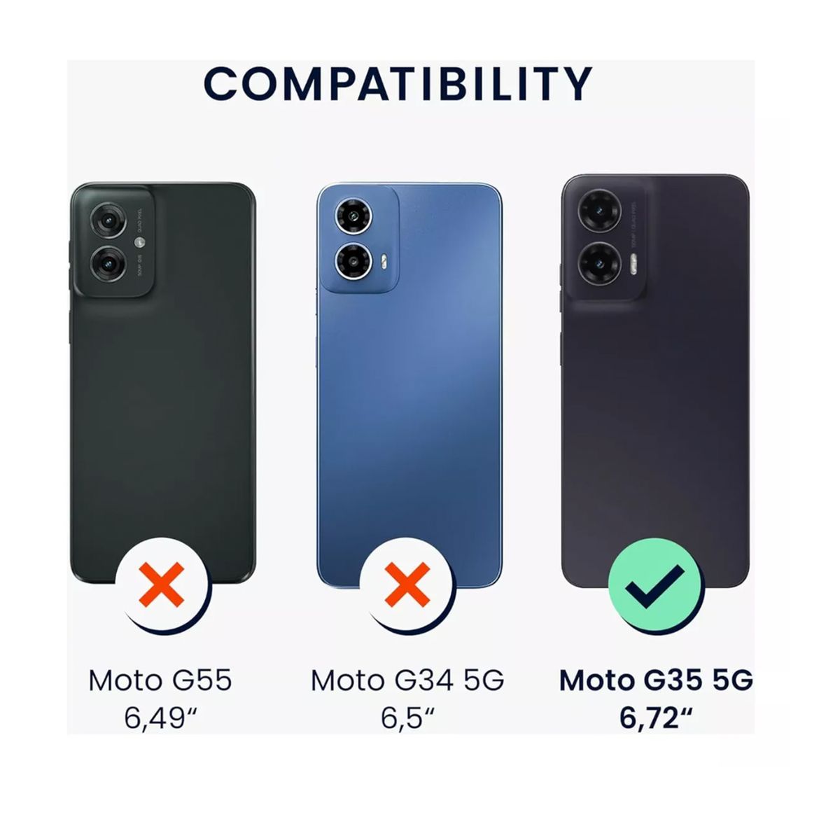 JOIGO - Carcasa Para Motorola G35 Goma Azul Oscuro.