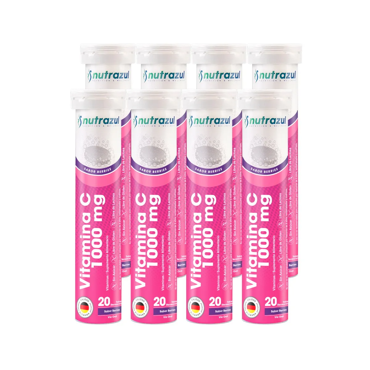 NUTRAZUL - Vitamina C 1.000 Mg - Pack 8 - Berries.