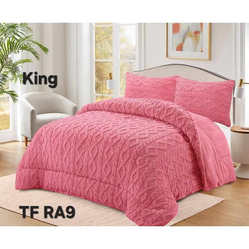 ANGELES DEL HOGAR - COBERTOR TEXTURIZADO CON CHIPORRO KING ROSA