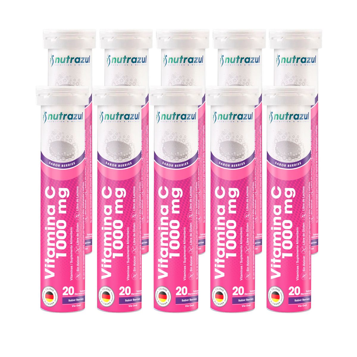 NUTRAZUL - Vitamina C 1.000 Mg - Pack 10 - Berries
