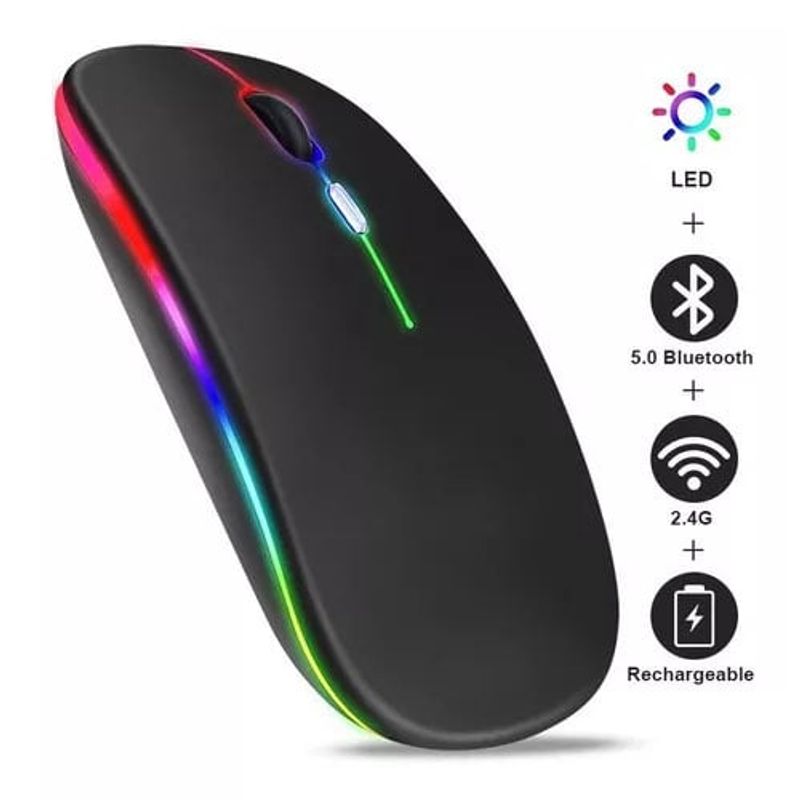 GENERICO - Ratón inalámbrico recargable RGB