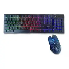 GENERICO - Pack Teclado Mouse Gamer Ergonomico Luces Rgb
