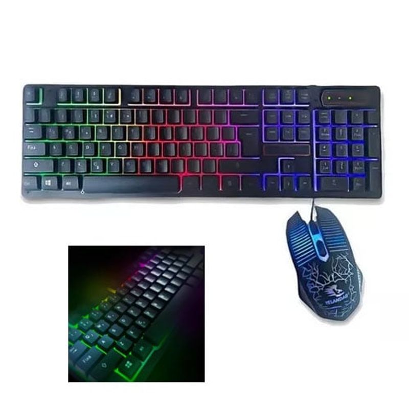 GENERICO - Teclado + Mouse Gamer Ergonomico Luces Rgb