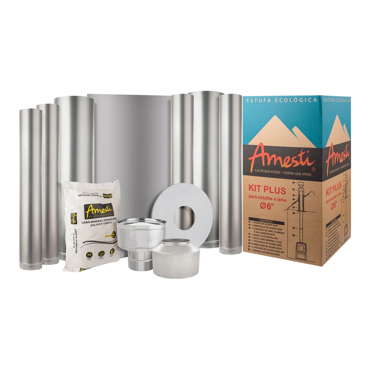 AMESTI - Kit de Instalación a leña 6 Pulgadas Amesti