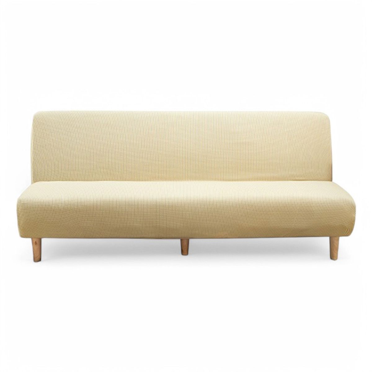 GENERICO - Funda Cubre Futon Cuadrille Elasticada Tela Gruesa Colores - Crema