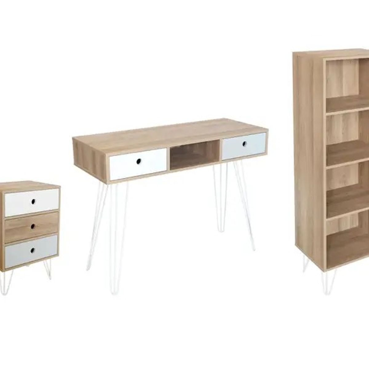 GENERICO - Escritorio Cajonera y Librero Millie Natural