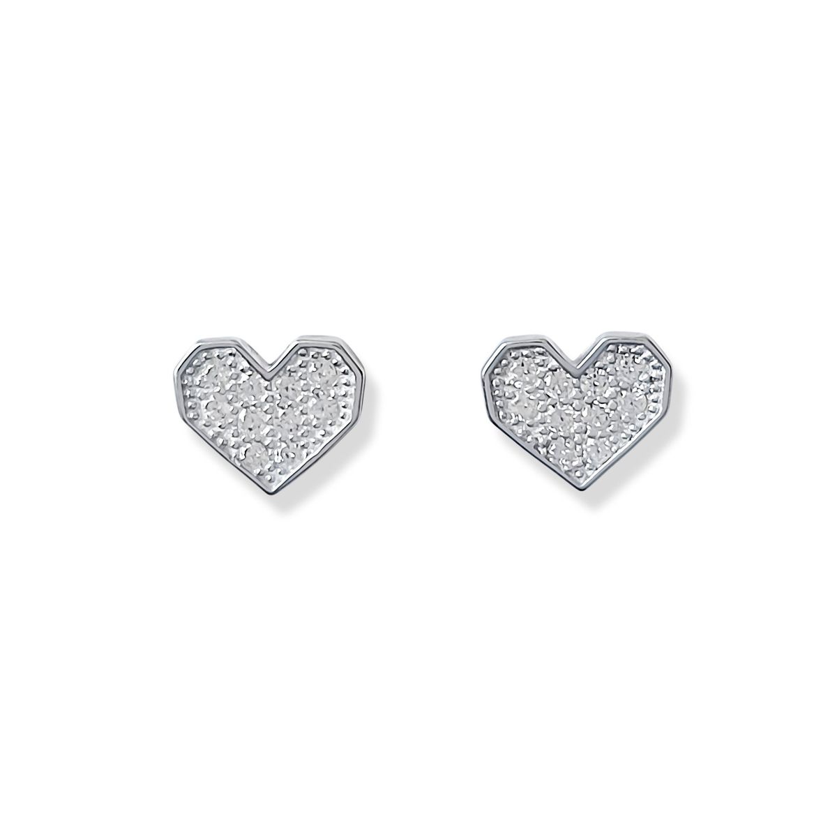 COGGIOLA - Aros Corazón Circón Geométrico Plata Fina 925