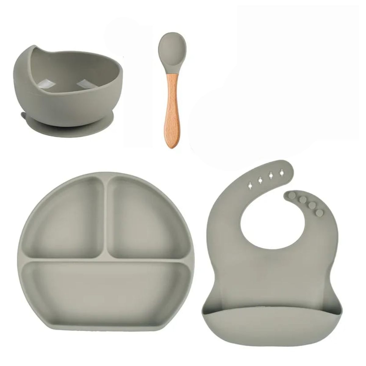 OEM - SET VAJILLA DE ALIMENTACION PARA BEBE  GRIS