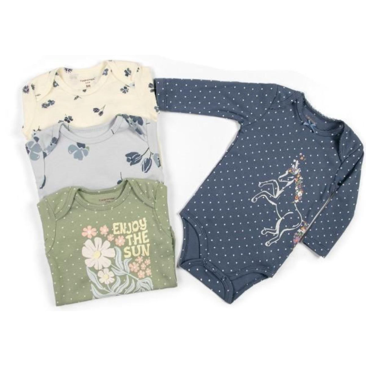 TEDMIMAK - Pack de 4 Bodies Unicornio bebé Niña