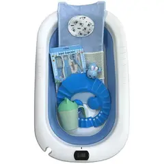 GENERICO - Bañera Plegable Bebe Con Termómetro + Accesorios