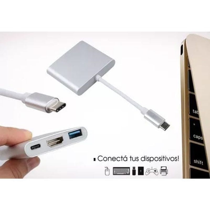 GENERICO - Adaptador Usb-c Compatible Con Hdmi / Usb Type C Usb 3.0