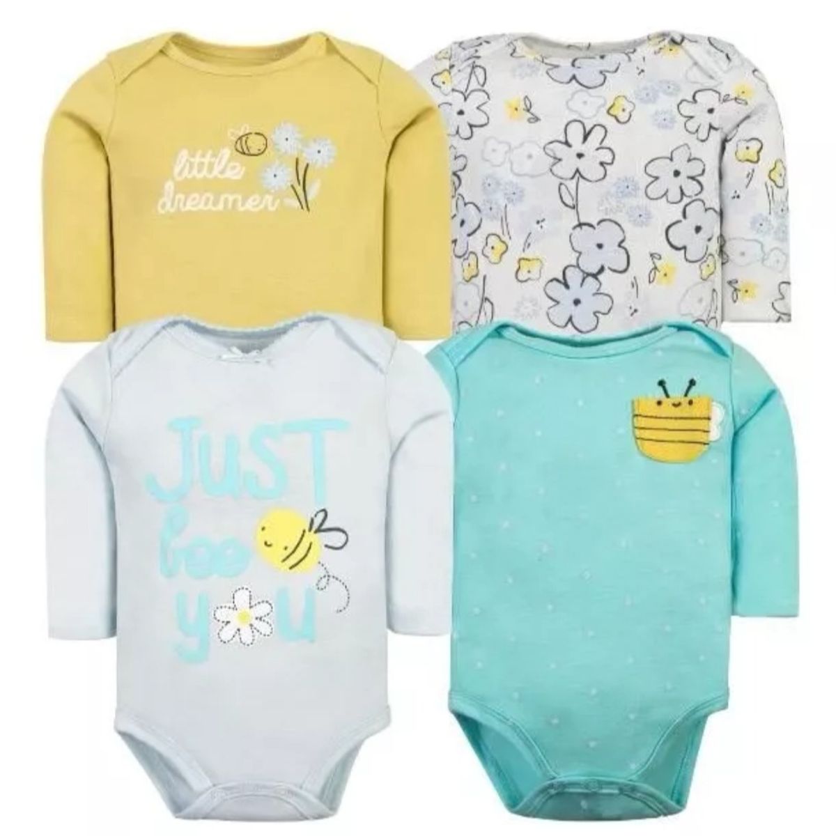 TEDMIMAK - Pack de 4 Bodies Abejita bebé Niña