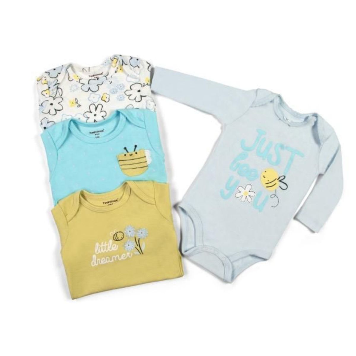 TEDMIMAK - Pack de 4 Bodies Abejita bebé Niña