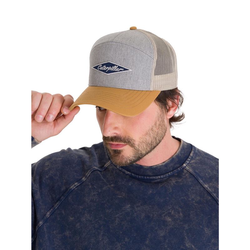 CAT - Jockey Diamond 7-Panel Mesh Back Hombre Gris Claro CAT