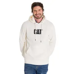 CAT - Polerón Fleece Logo Pullover Unisex Blanco