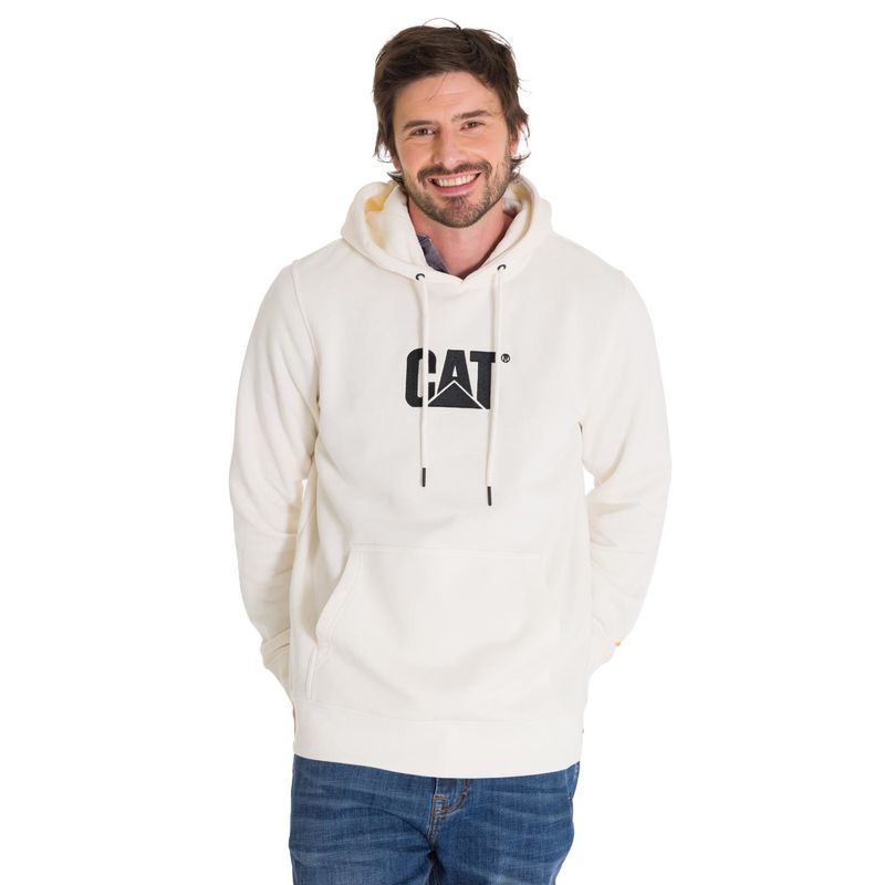 CAT - Polerón Fleece Logo Pullover Unisex Blanco CAT