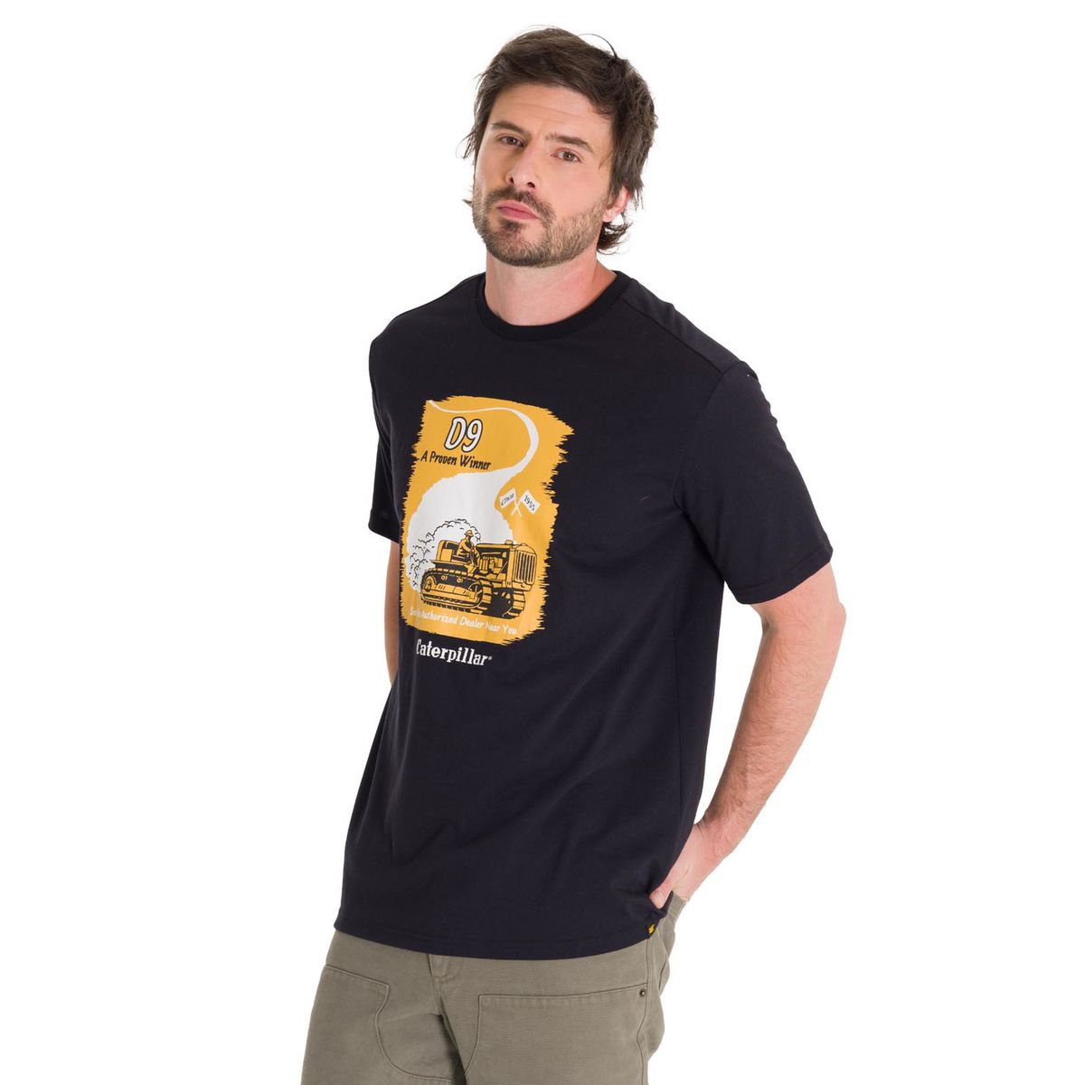 CAT - Polera Casual D Series Graphic 4 Hombre Negra CAT