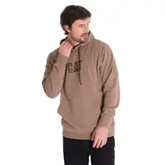 CAT - Polerón Premium Graphic Pullover Hombre Café Claro