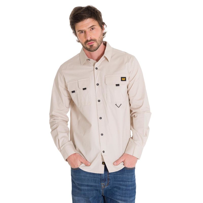CAT - Camisa Casual Utility Hombre Beige CAT