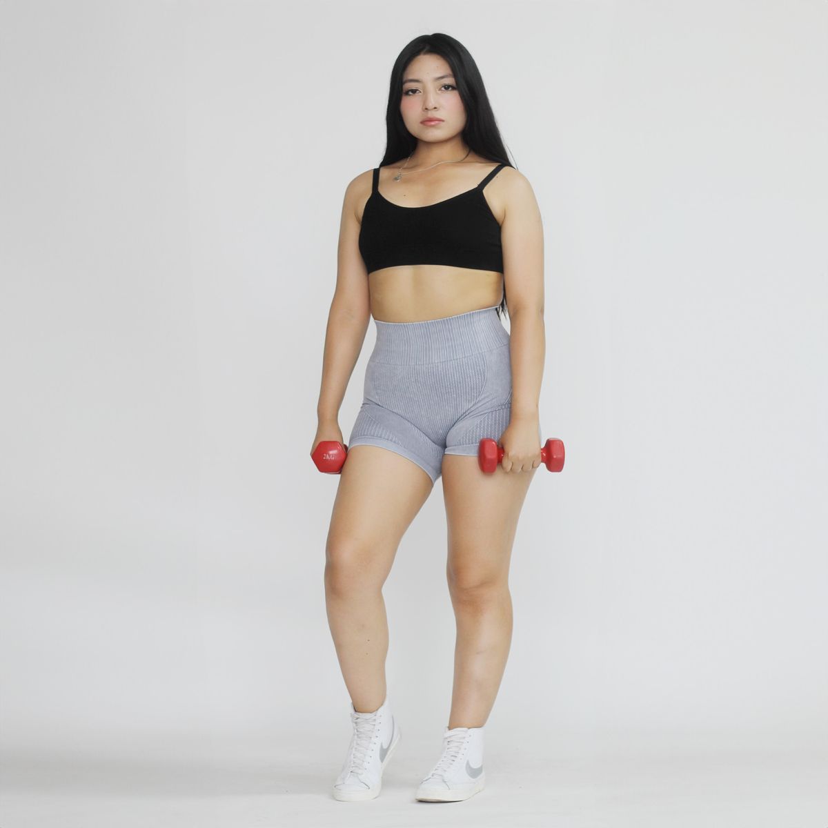 ADEMAN - short gym acid wash de mujer