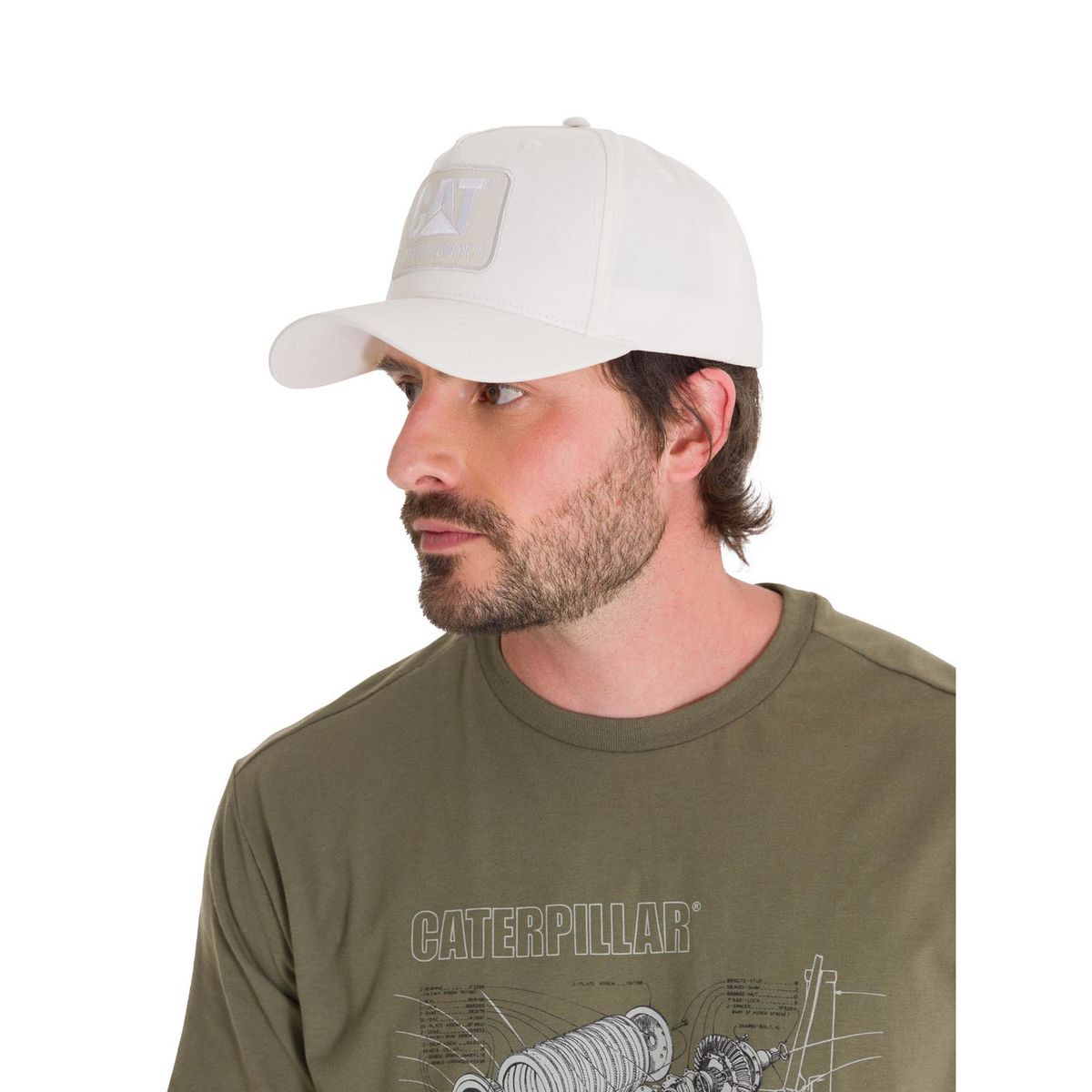 CAT - Jockey Do The Work Logo Hombre Blanco CAT_.