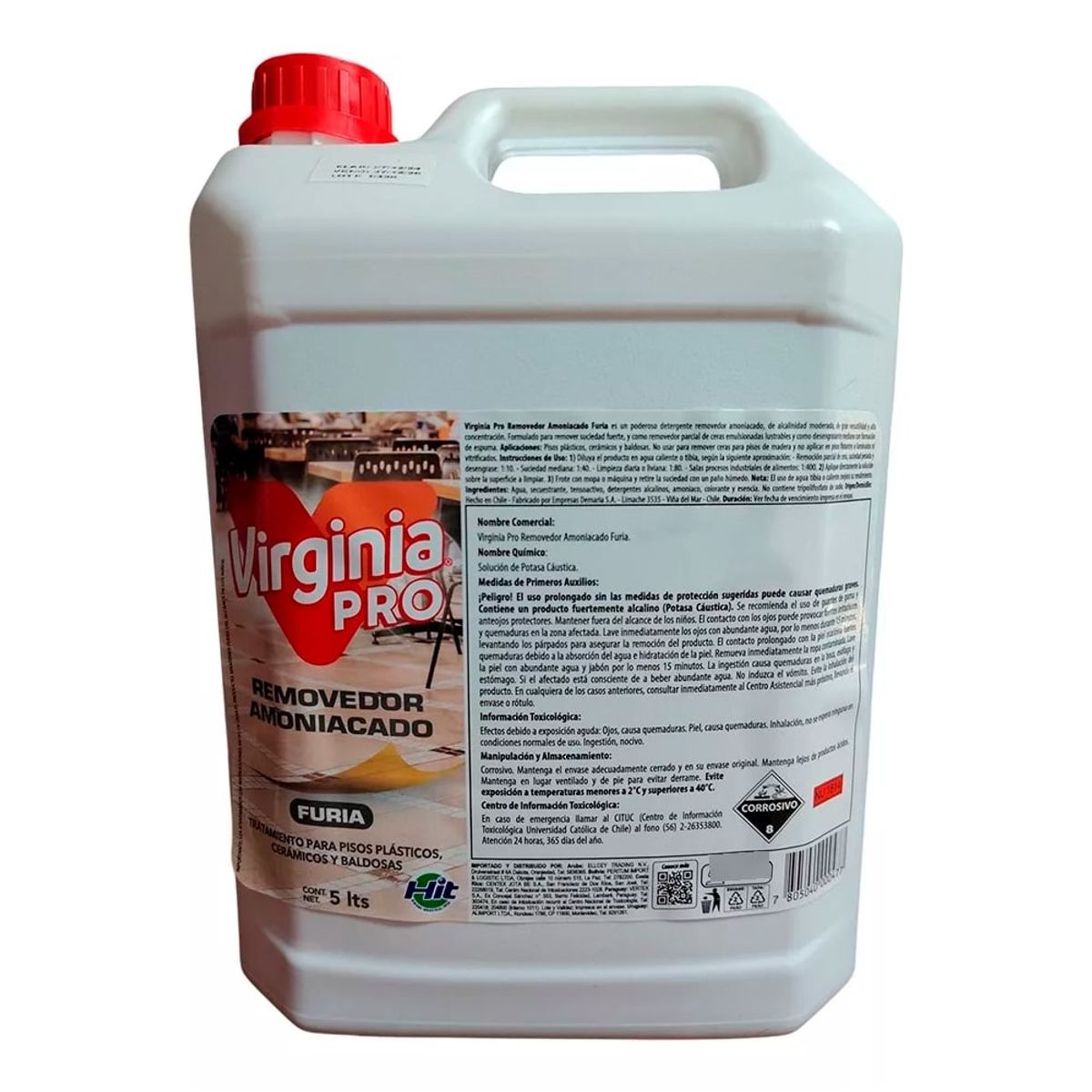 VIRGINIA - Removedor De Ceras Amoniaco - Virginia Pro - Bidón 5 Lts.