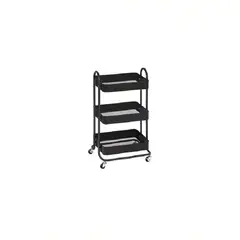 GENERICO - Carrito Organizador Multiuso Con Ruedas Acero Casatua Negro