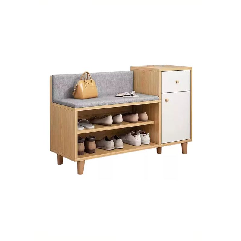 GENERICO - Zapatero Organizador Probador Con Cajonera 67x90x32cm Marrón Claro