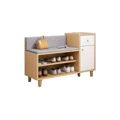 GENERICO - Zapatero Organizador Probador Con Cajonera 67x90x32cm Marrón Claro