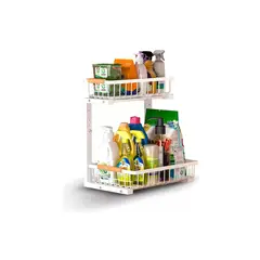 GENERICO - Organizador Estante Multiuso Bajo Lavaplatos Cocina Baño Blanco