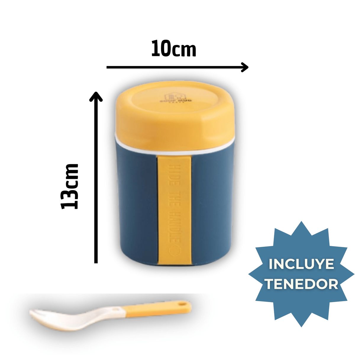 LINE - Termo Táper Térmico 500 Ml Estilo Vaso Con Tenedor Oficina Y Escolar