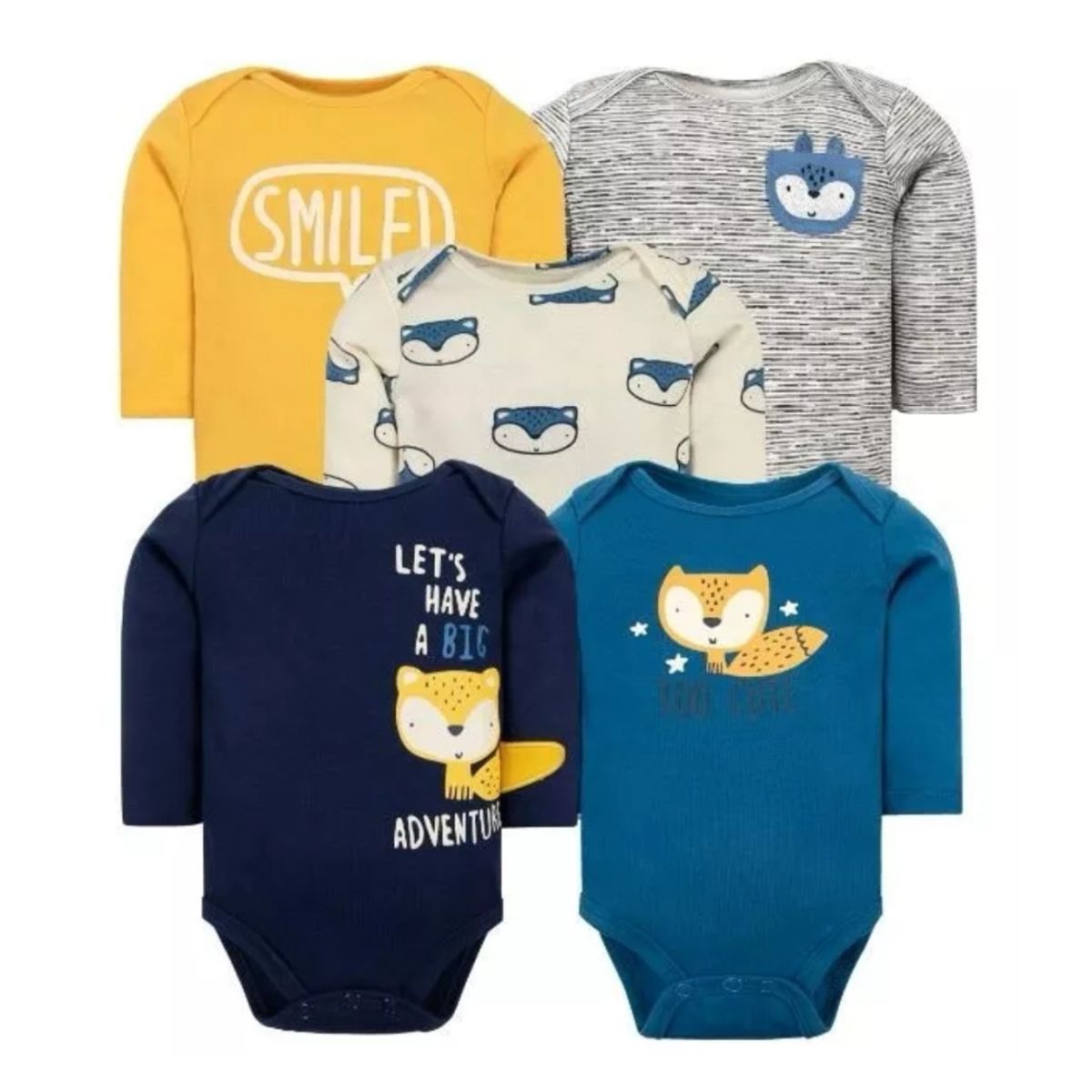 TEDMIMAK - Pack de 5 Bodies Zorrito bebé