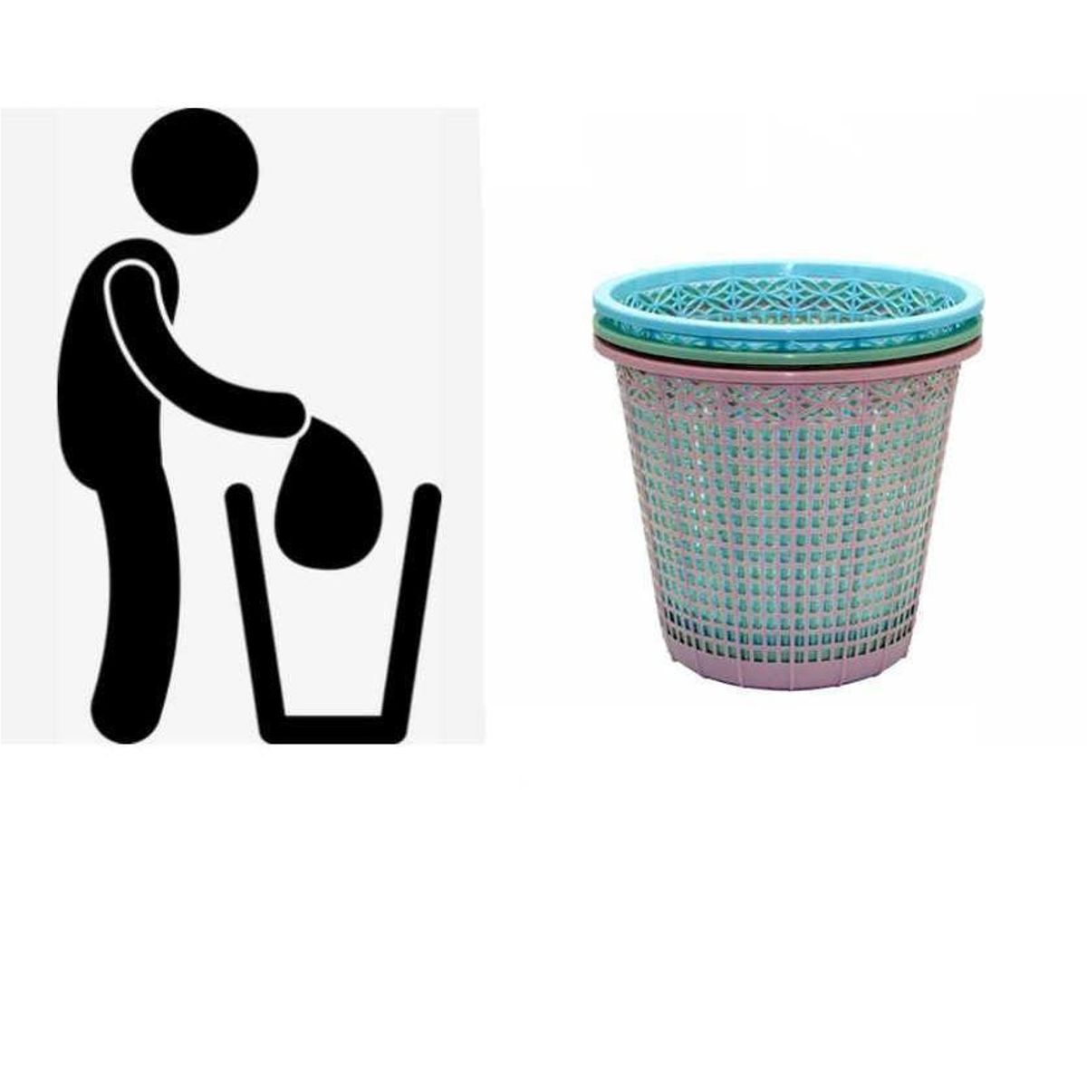 GENERICO - Pack 3 Basurero Papelero Plástico