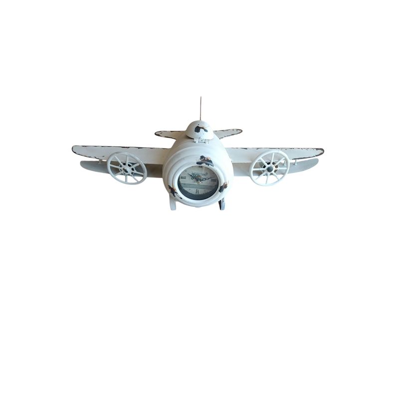 GENERICO - RELOJ SOBREPONER AVION BLANCO VINTAGE