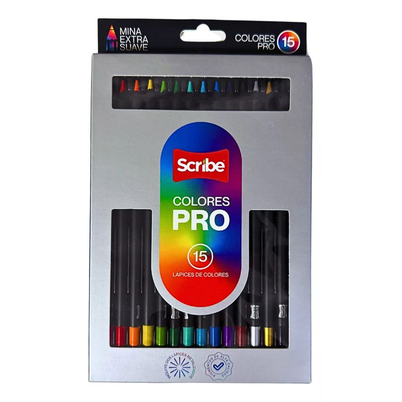 GENERICO - Lápices De Colores PRO Scribe X 15 Und Pigmento De Calidad