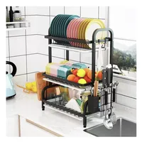 Secador Escurridor Loza Platos 3 Niveles Organizador Color Negro DW029