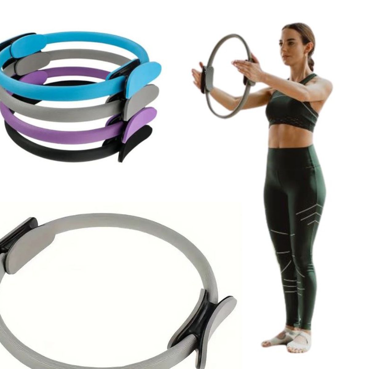 GENERICO - Aro Anillo mágico de pilates Yoga Gris