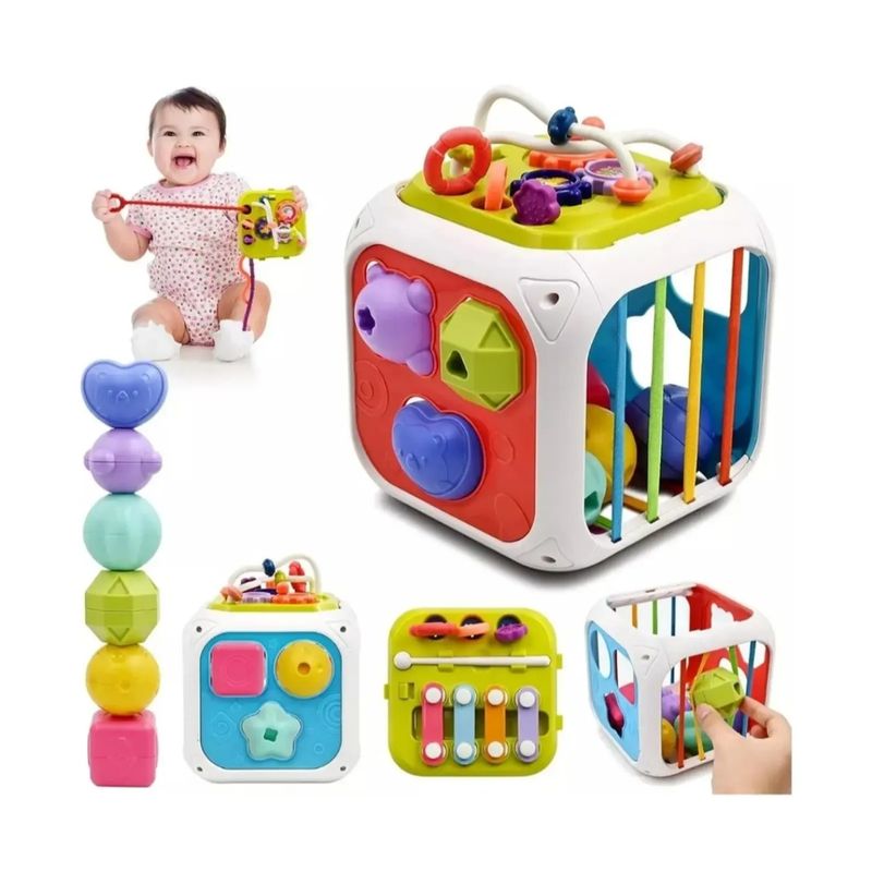 GENERICO - Cubo Estimulación 7 en 1 Para bebés y Niños.