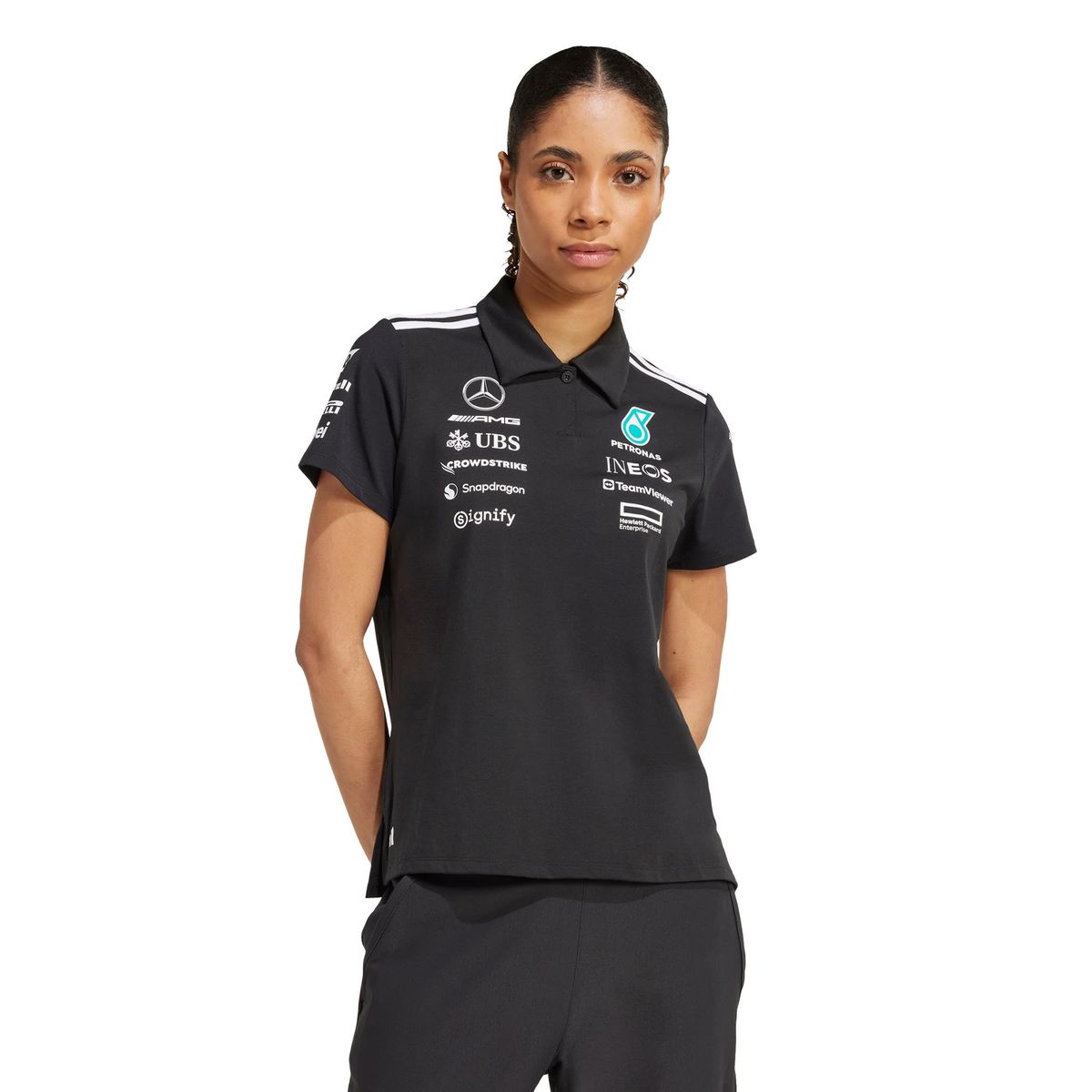 ADIDAS - Polera con Cuello Negra Mercedes - AMG Petronas Formula One Team