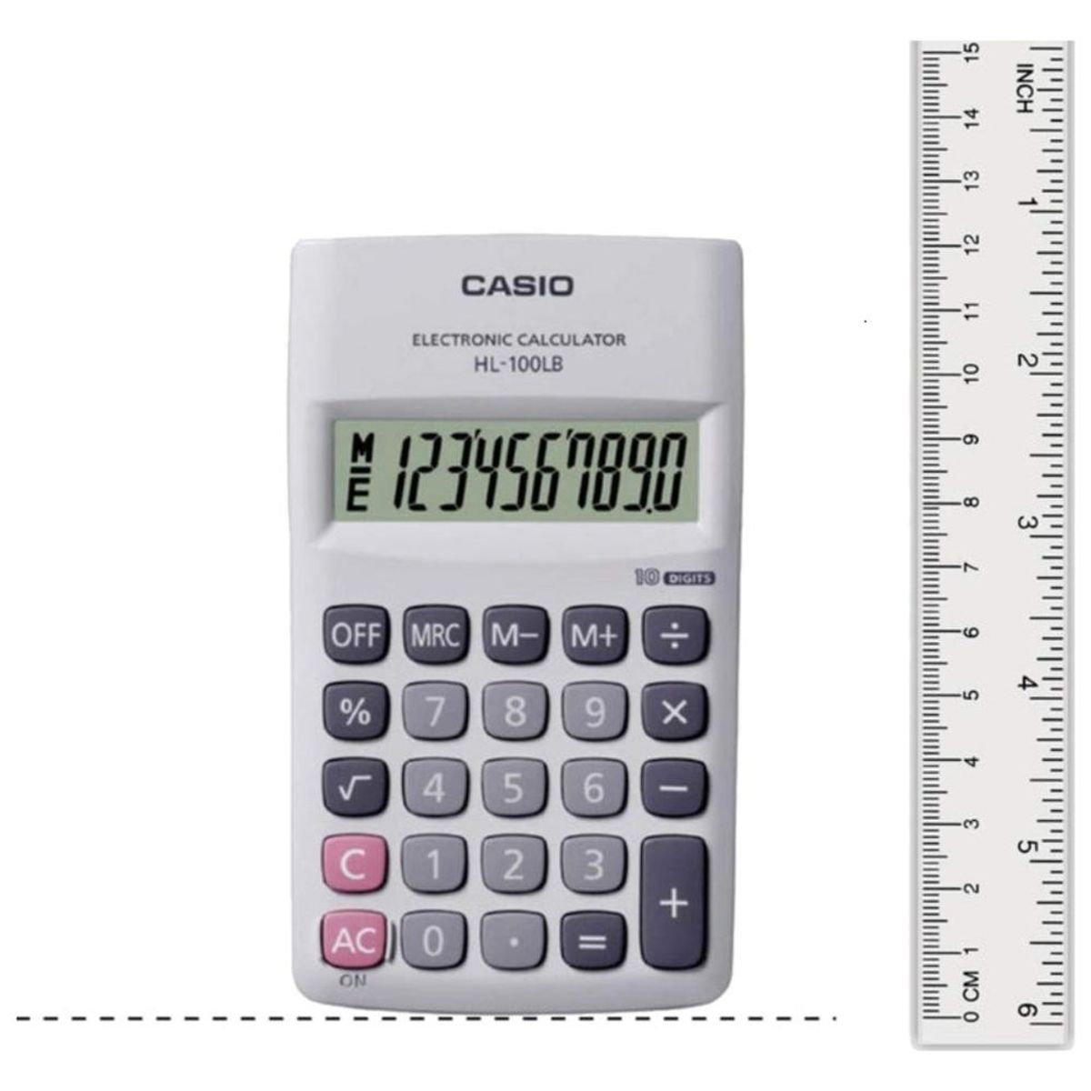 CASIO - Calculadora Hl-100lb De Bolsillo - Gris