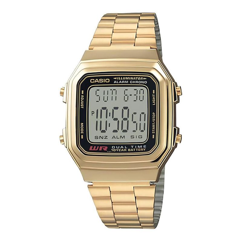 CASIO - Reloj A-178wga-1 Hombre Digital Metal - Dorado