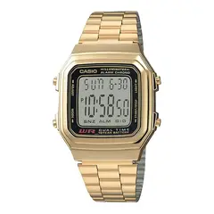 CASIO - Reloj A-178wga-1 Hombre Digital Metal - Dorado