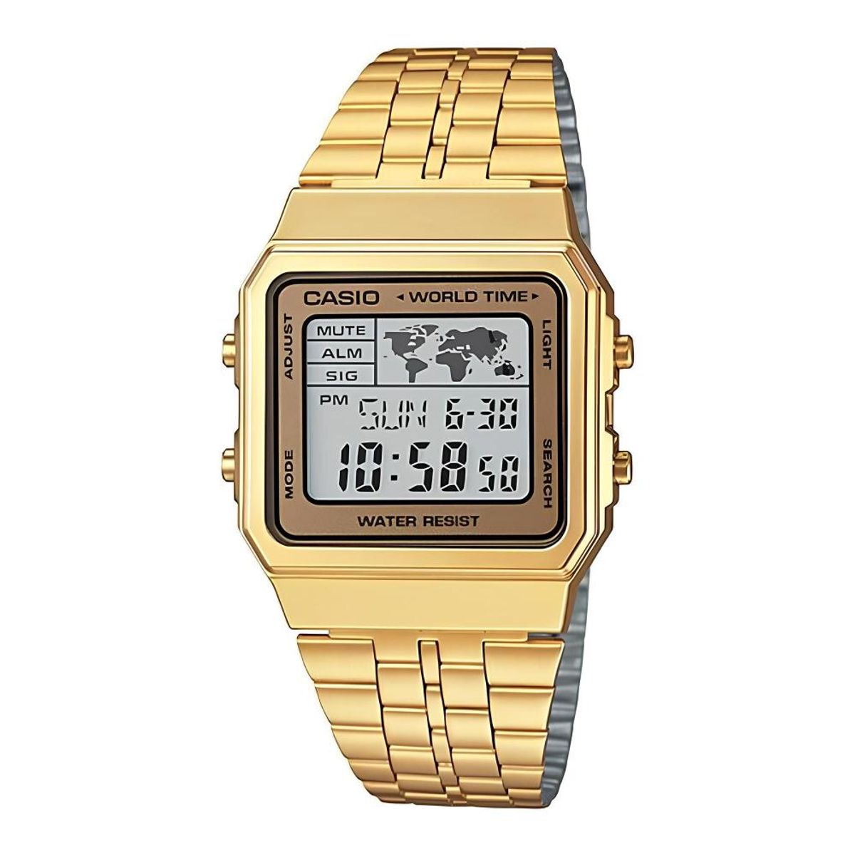 CASIO - Reloj A-500wga-9 Hombre Digital Metal - Dorado