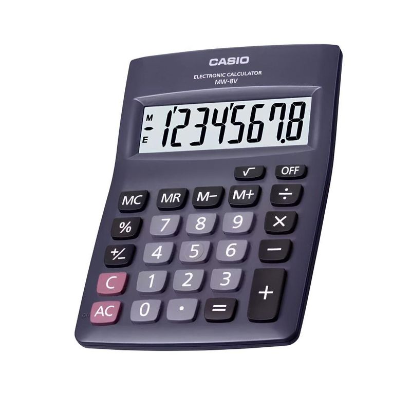 CASIO - Calculadora Mw-8v-Bk Escritorio - Gris