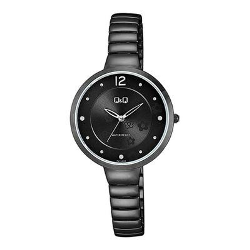 Q&Q - Reloj F611j412y Mujer Analogo Metal Bracelet - Negro