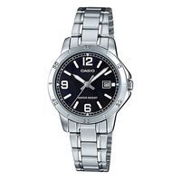 Reloj Ltp-V004d-1b2 Mujer Analogo Metal - Negro