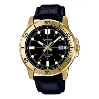 Reloj Mtp-Vd01gl-1ev Hombre Analogo Cuero - Negro