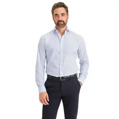 DOCKERS - Camisa Hombre Crafted Slim Fit Azul