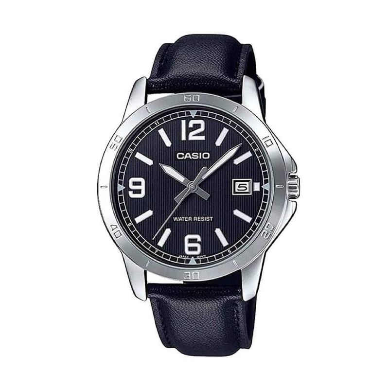 CASIO - Reloj Mtp-V004l-1b Hombre Analogo Cuero - Negro